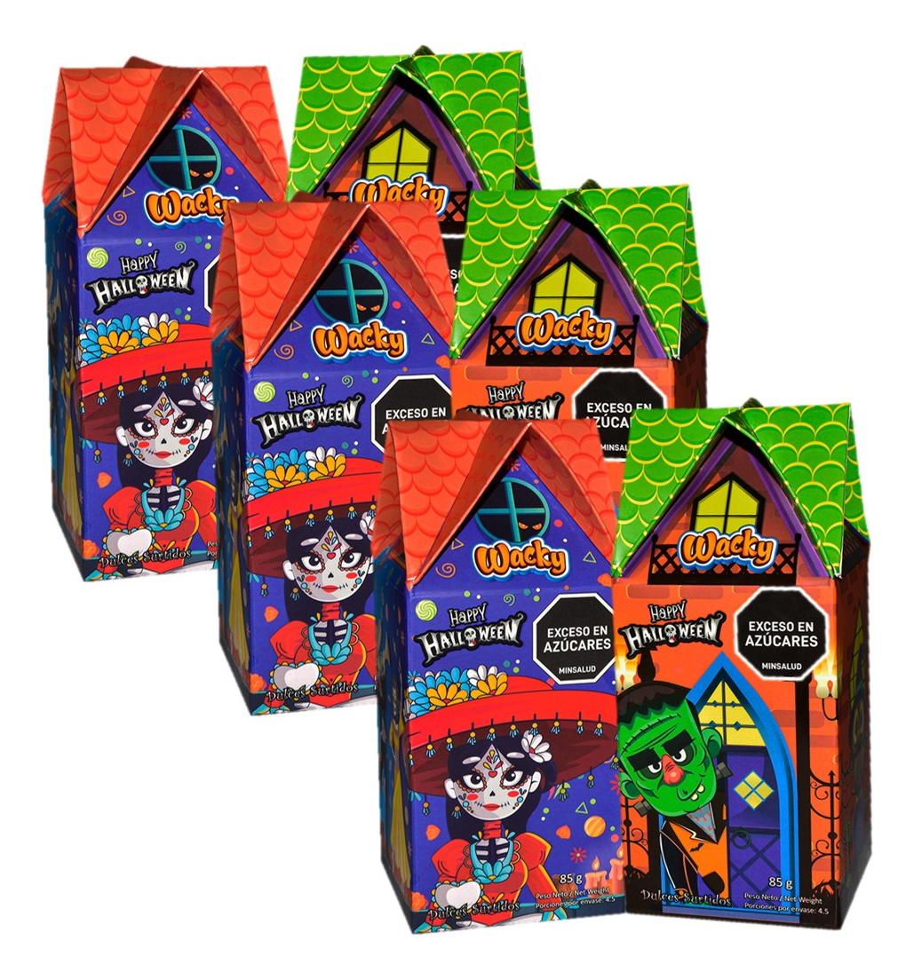 Estuche Castillo Día Del Niño Con Dulces Halloween Adro X 6U